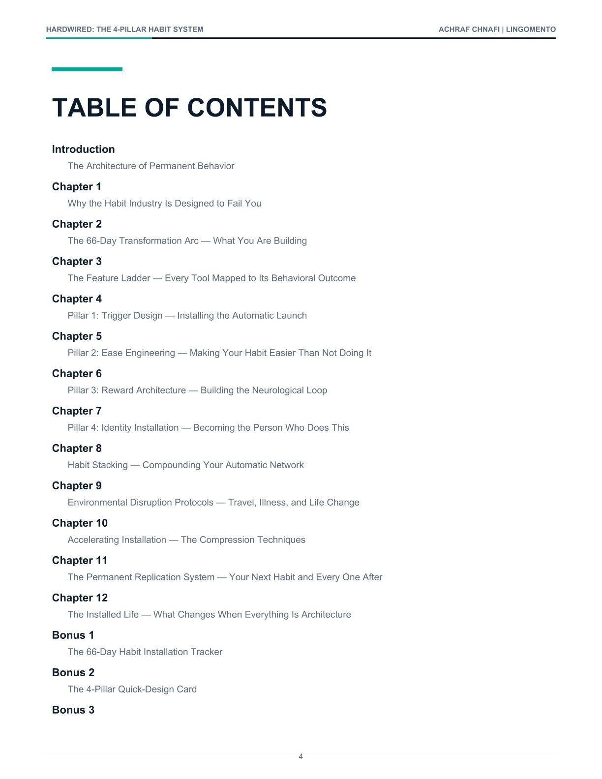 Hardwired: The 4-Pillar Habit System | Permanent Habit Installation Guide (PDF)