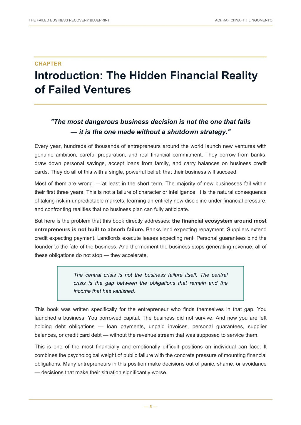 The Failed Business Recovery Blueprint — Strategic Systems to Exit a Failed Venture, Eliminate Business Debt & Rebuild Your Financial Future