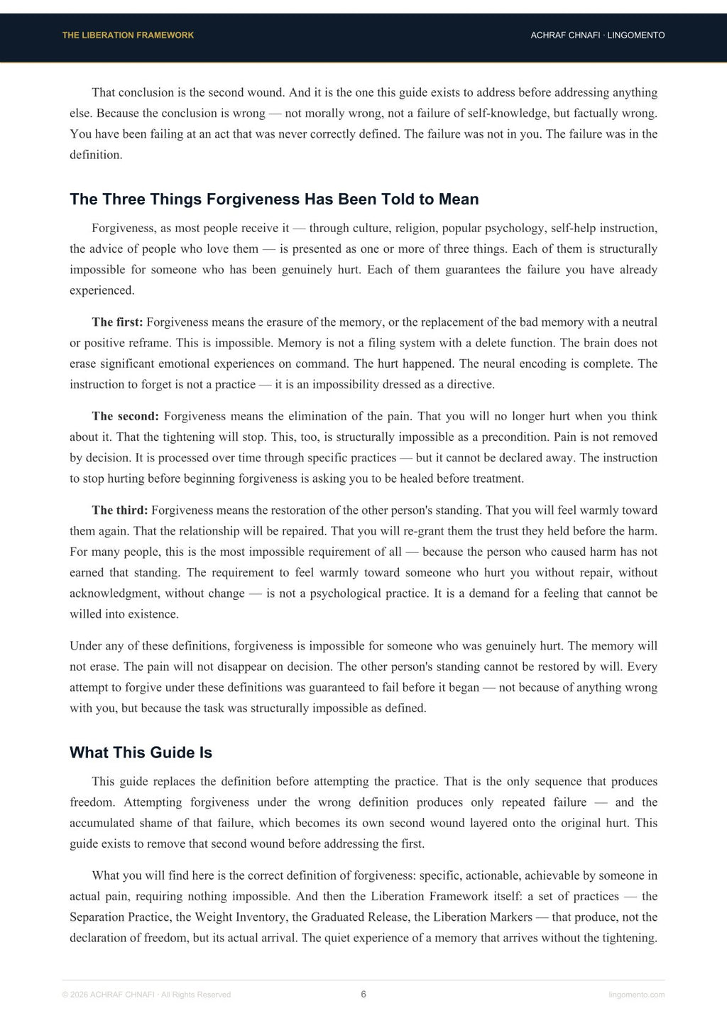 The Liberation Framework — The Practical Guide to Forgiveness as Personal Freedom