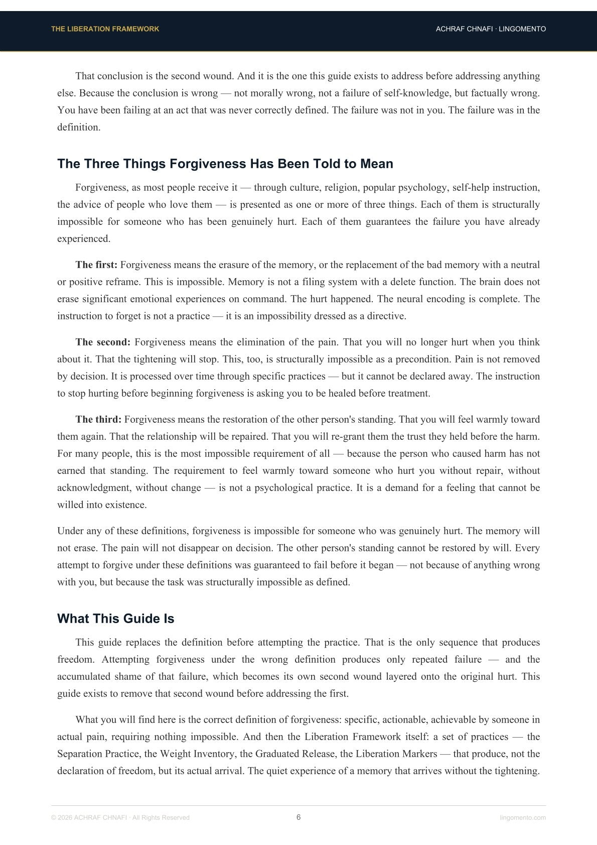 The Liberation Framework — The Practical Guide to Forgiveness as Personal Freedom