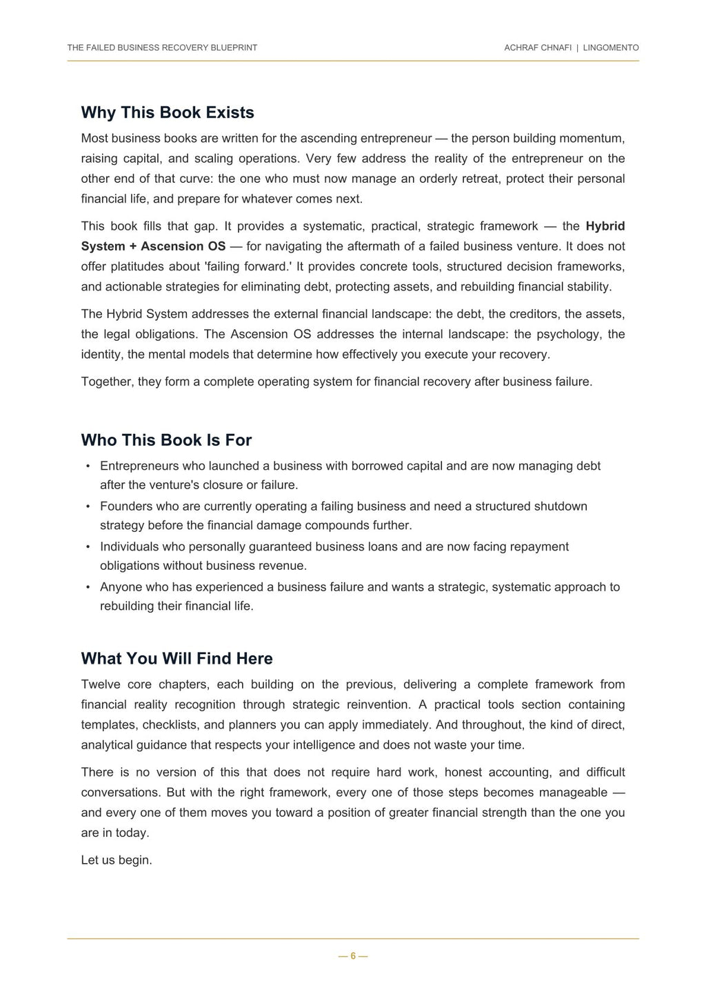 The Failed Business Recovery Blueprint — Strategic Systems to Exit a Failed Venture, Eliminate Business Debt & Rebuild Your Financial Future