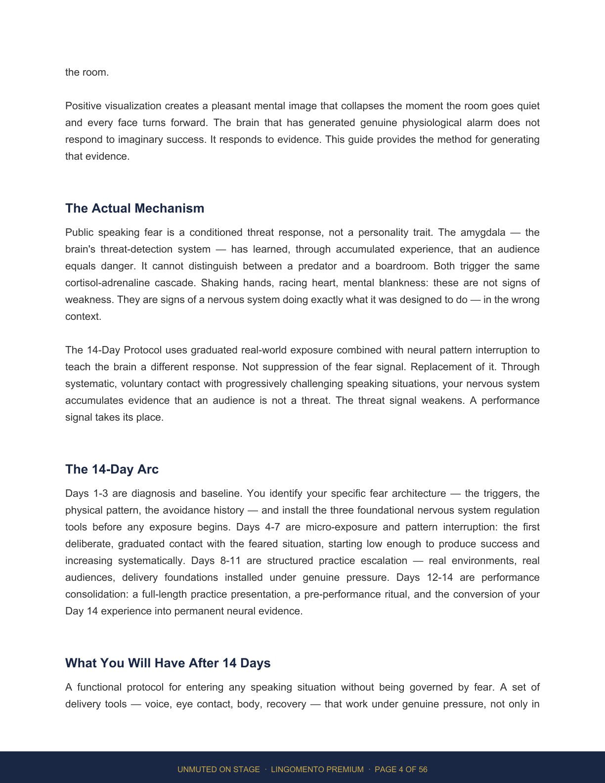Unmuted on Stage — The 14-Day Protocol to Kill Your Fear of Public Speaking
