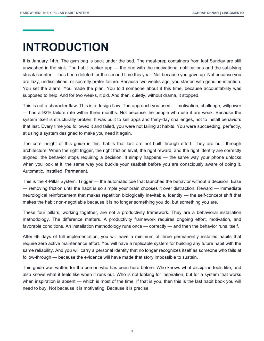 Hardwired: The 4-Pillar Habit System | Permanent Habit Installation Guide (PDF)
