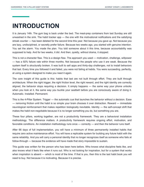 Hardwired: The 4-Pillar Habit System | Permanent Habit Installation Guide (PDF)