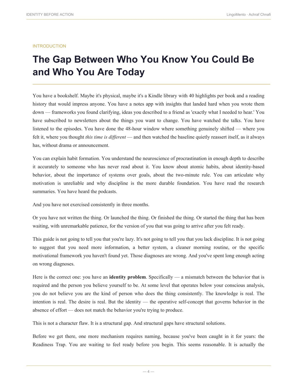 Identity Before Action — The Guide to Closing the Knowing-Doing Gap for Good