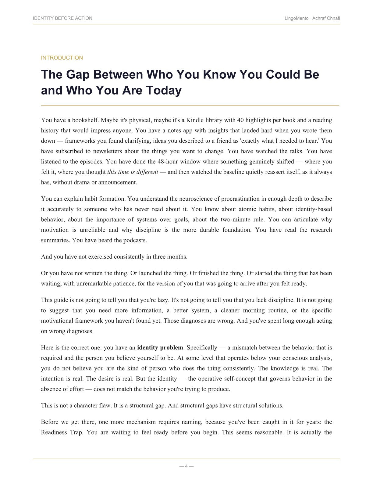 Identity Before Action — The Guide to Closing the Knowing-Doing Gap for Good