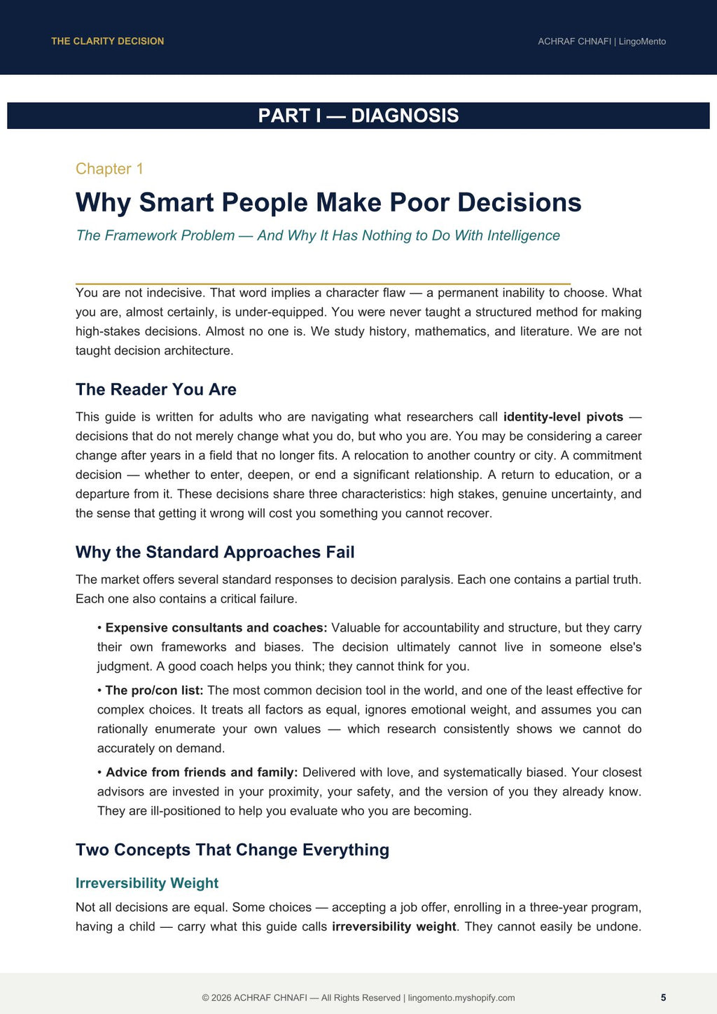 The Clarity Decision — The 6-Step Framework for Life's Biggest Choices