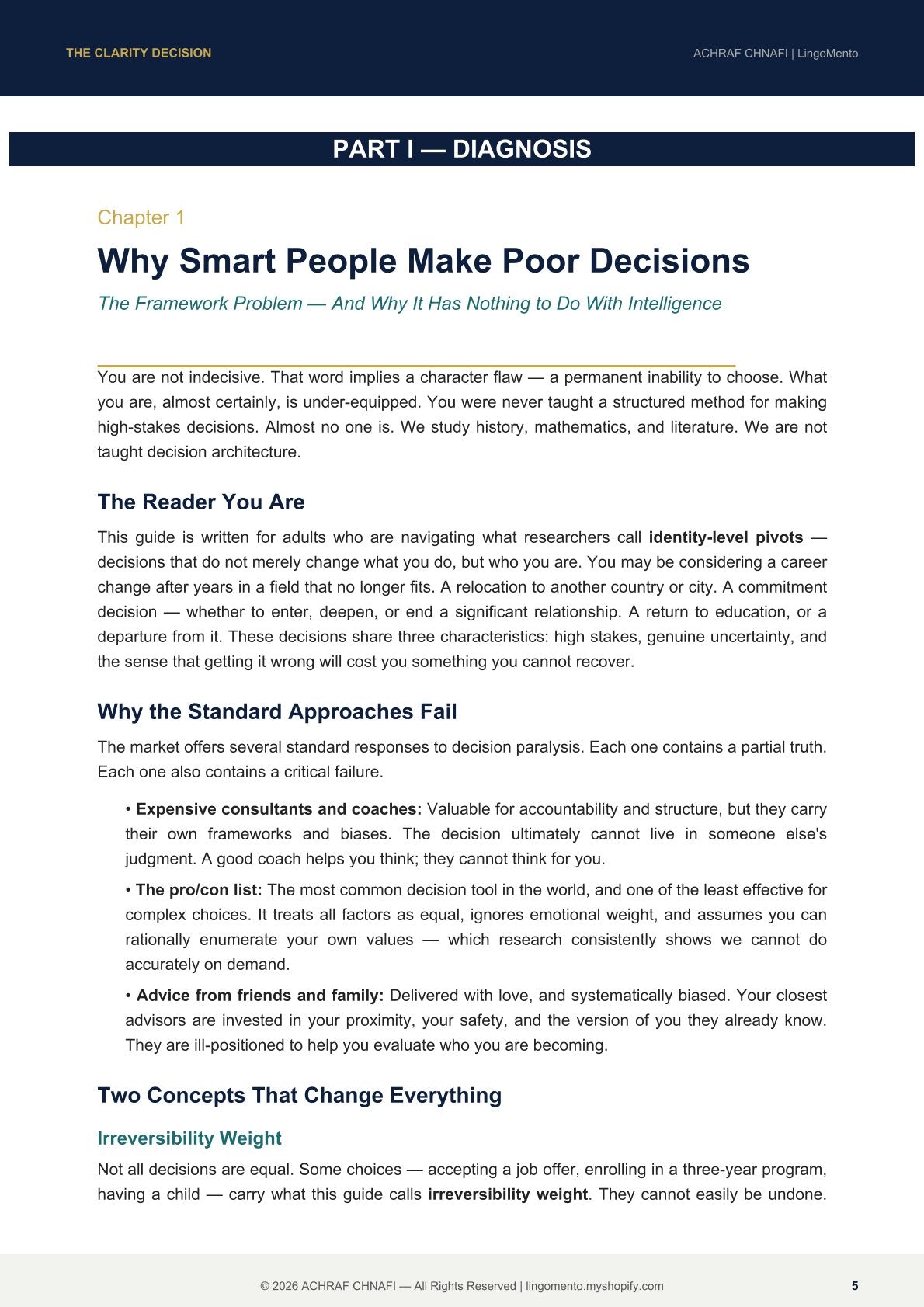 The Clarity Decision — The 6-Step Framework for Life's Biggest Choices