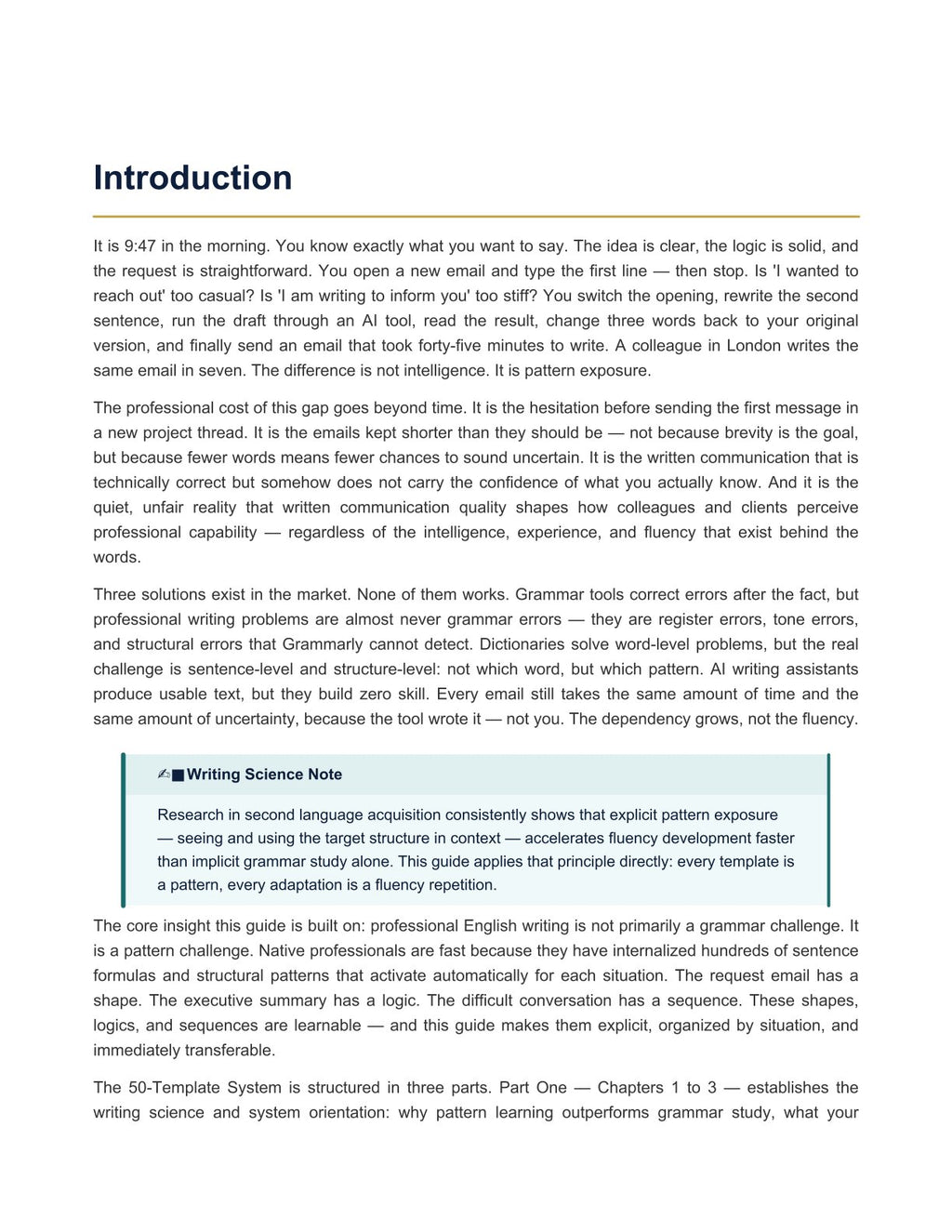 Write It Right, Write It Fast — The 50-Template Professional English Writing System