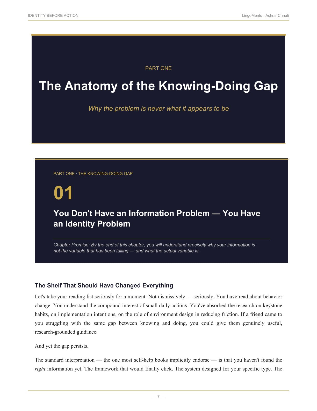 Identity Before Action — The Guide to Closing the Knowing-Doing Gap for Good