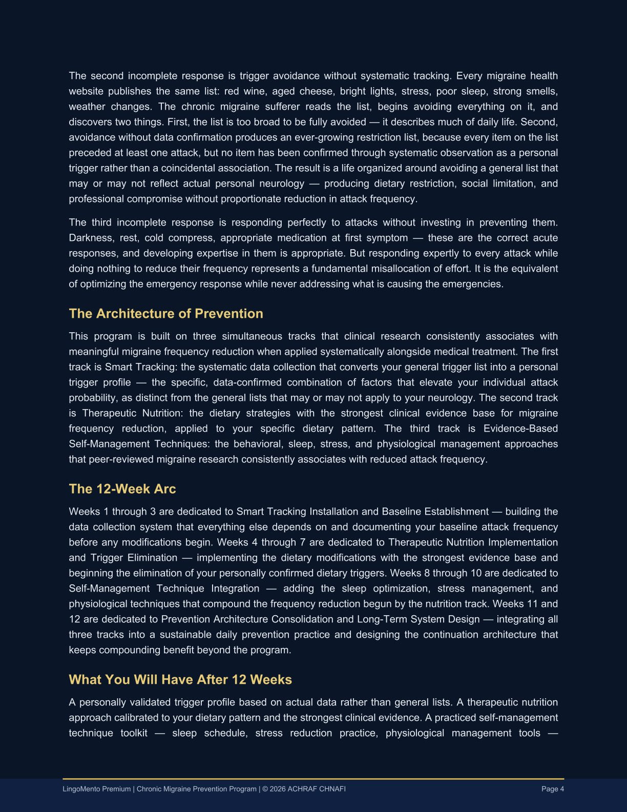 LESS: The 12-Week Migraine Prevention Program — Smart Tracking, Nutrition & Evidence-Based Self-Management (PDF Guide)